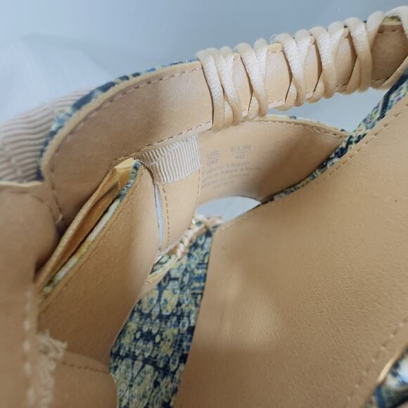 Circus NY Vera Mule Fabric Teal Rhinestone Velvet Bow Heel Sz 9 Boho Maximalist - Picture 9 of 10